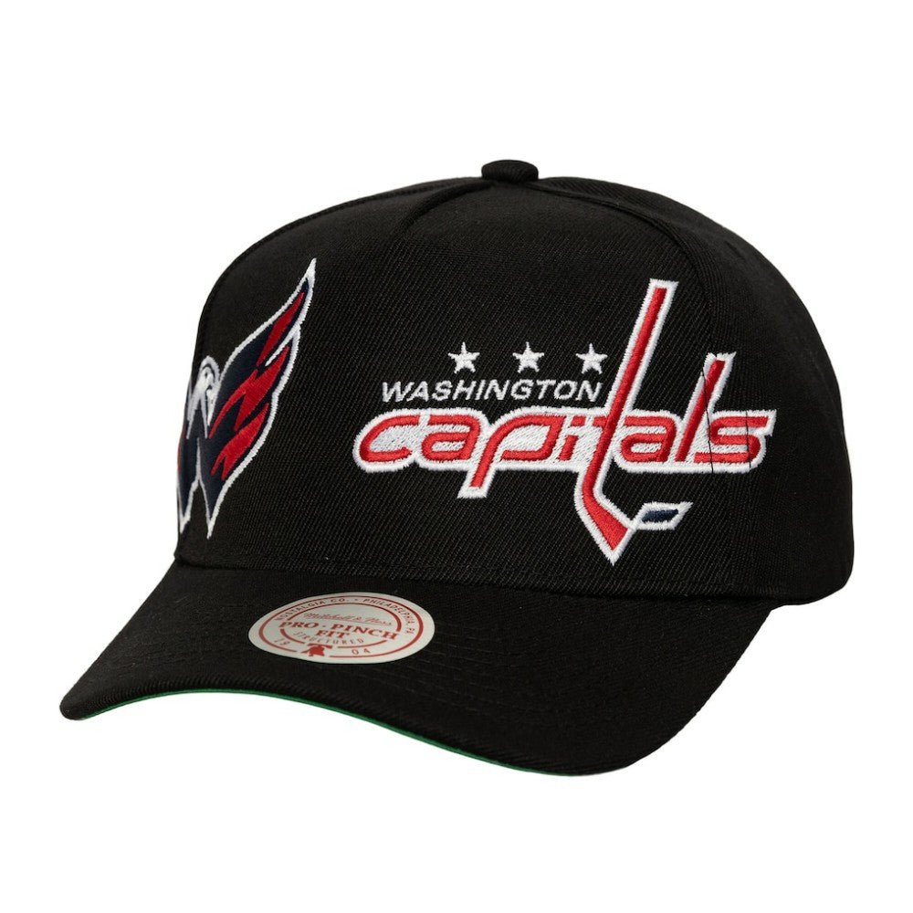 Washington Capitals Mitchell & Ness Busted Logo Wordmark Wrap-Around Pro Pinch Adjustable Hat -  NHL Hats