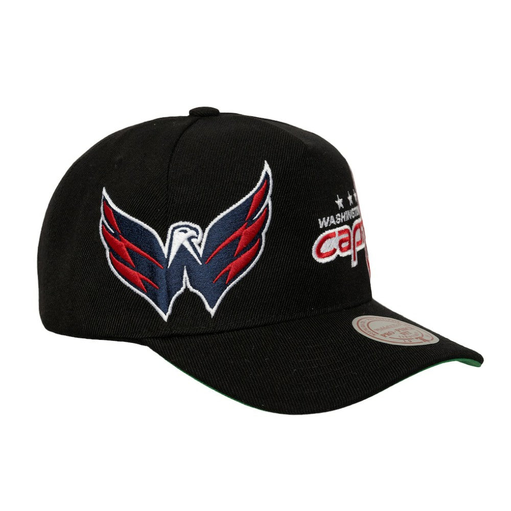 Washington Capitals Mitchell & Ness Busted Logo Wordmark Wrap-Around Pro Pinch Adjustable Hat -  NHL Hats