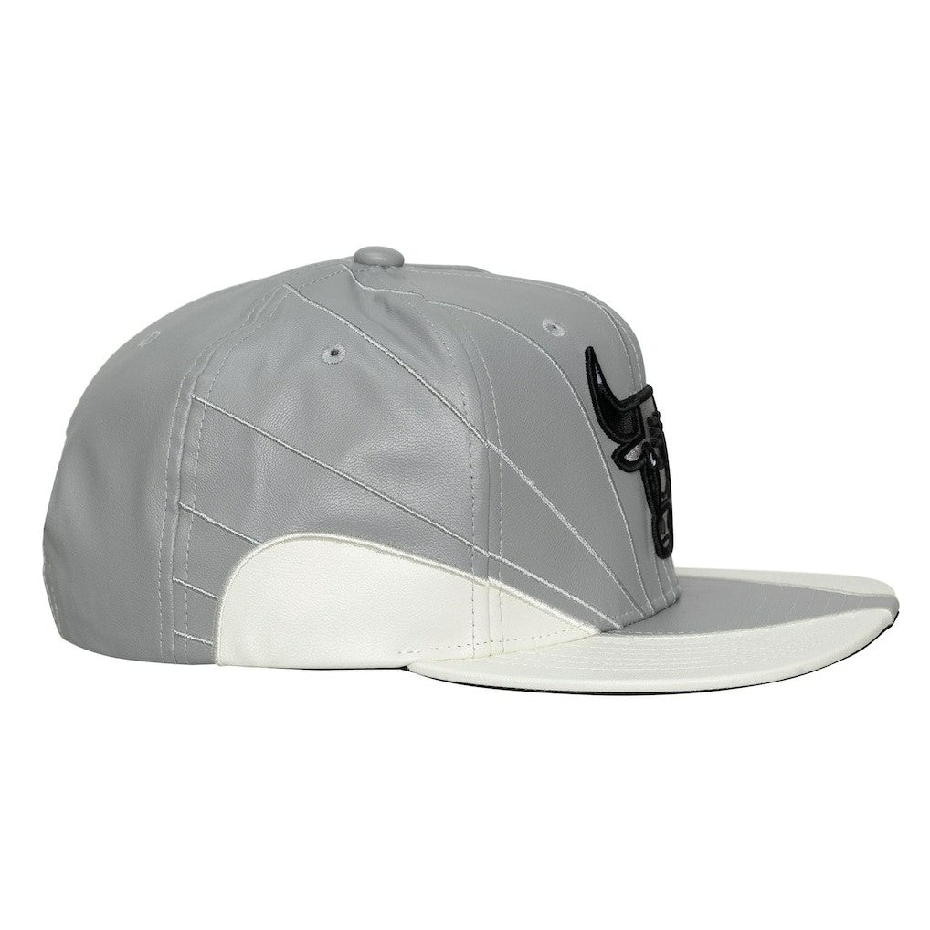 Gray/White Chicago Bulls Day 12 Two-Tone Faux Leather Snapback Hat | NBA
