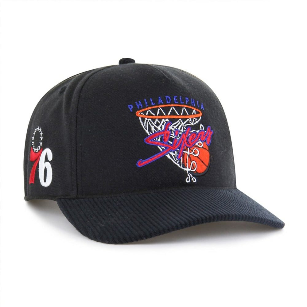 Black Philadelphia 76ers '47 Nothing But Net Hitch Adjustable Hat | NBA