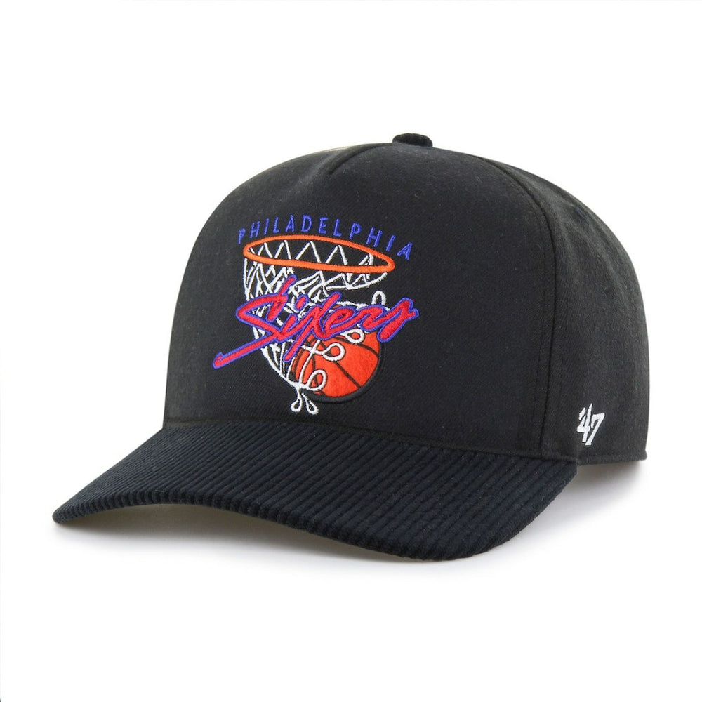 Black Philadelphia 76ers '47 Nothing But Net Hitch Adjustable Hat | NBA