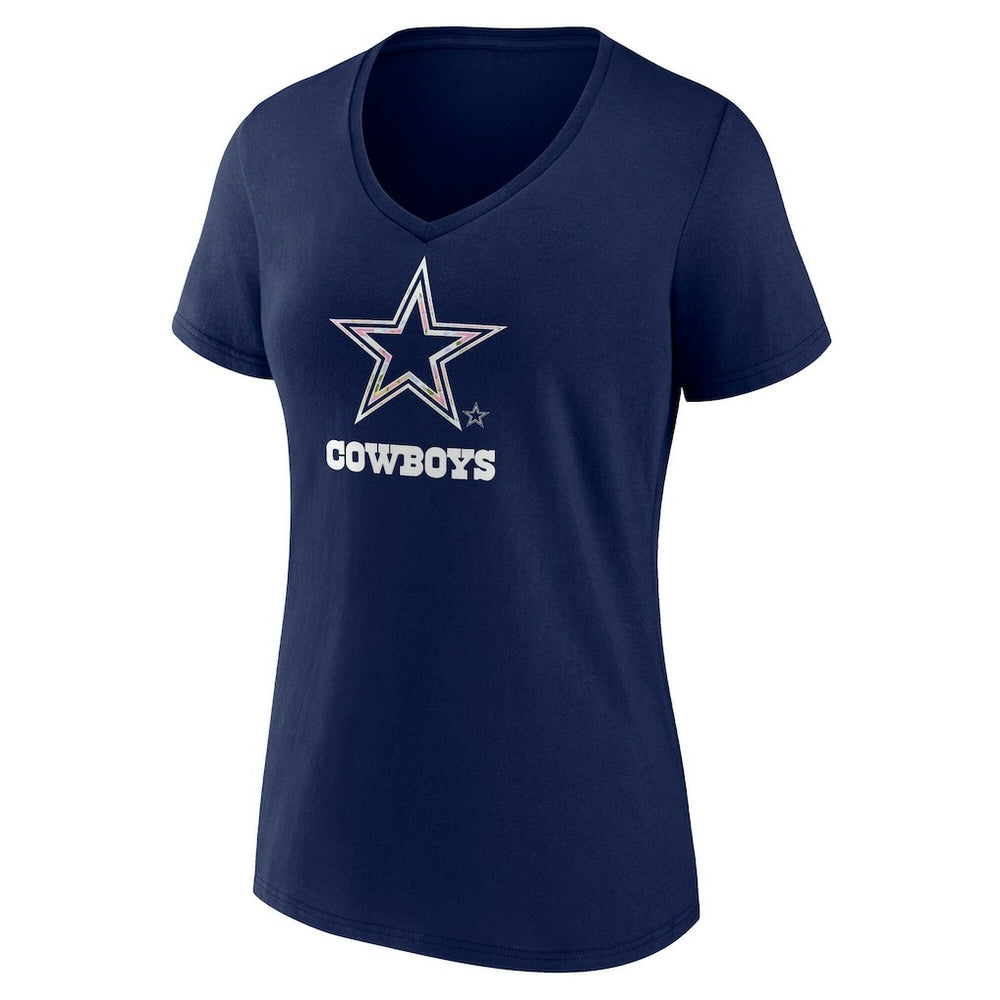 Dallas Cowboys Women's Floral Number 1 Mom V-Neck T-Shirt | NFL Sale