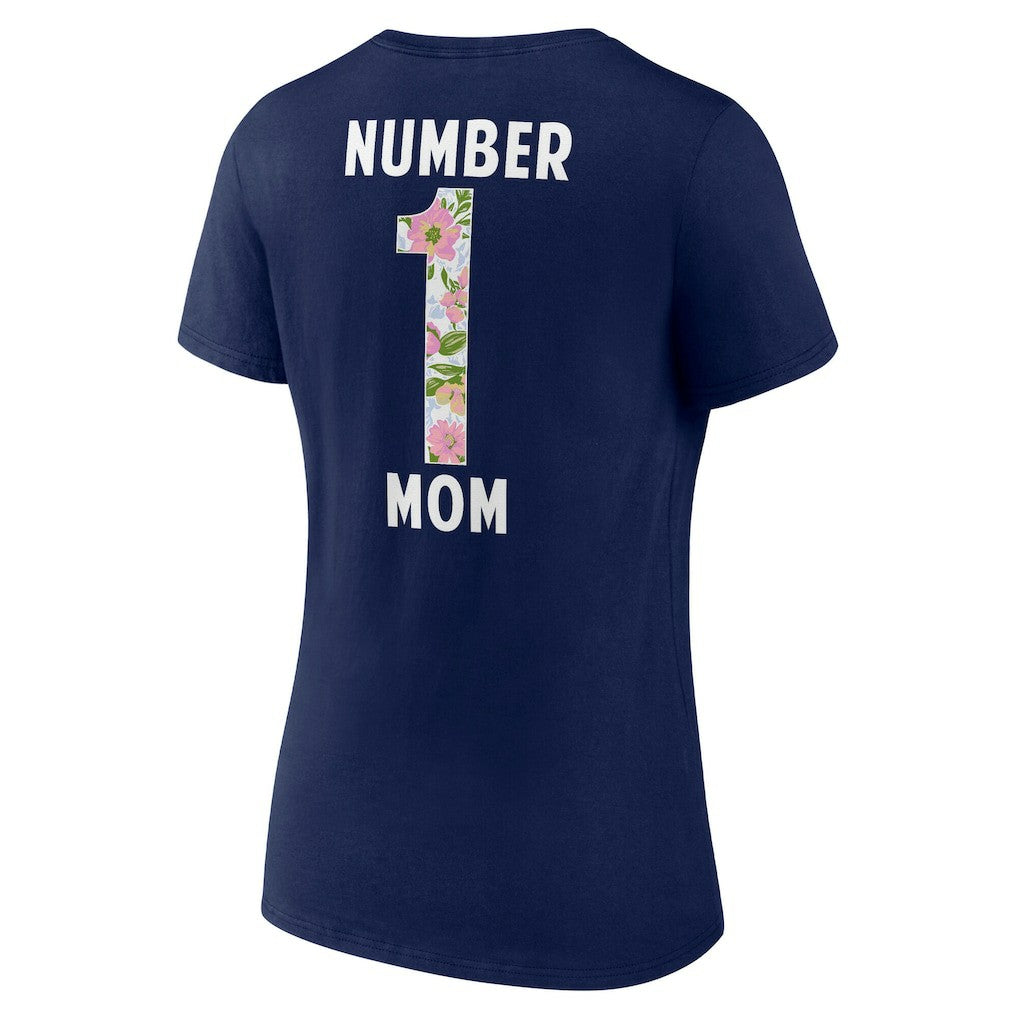 Dallas Cowboys Women's Floral Number 1 Mom V-Neck T-Shirt | NFL Sale