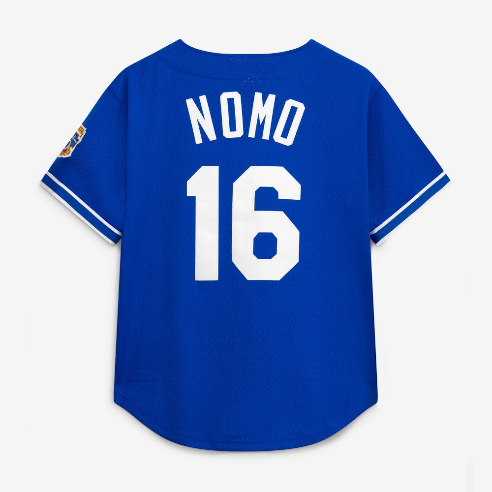 Hideo Nomo Los Angeles Dodgers Mitchell & Ness Cooperstown Collection Mesh Batting Practice Button-Up Jersey - MLB Jerseys