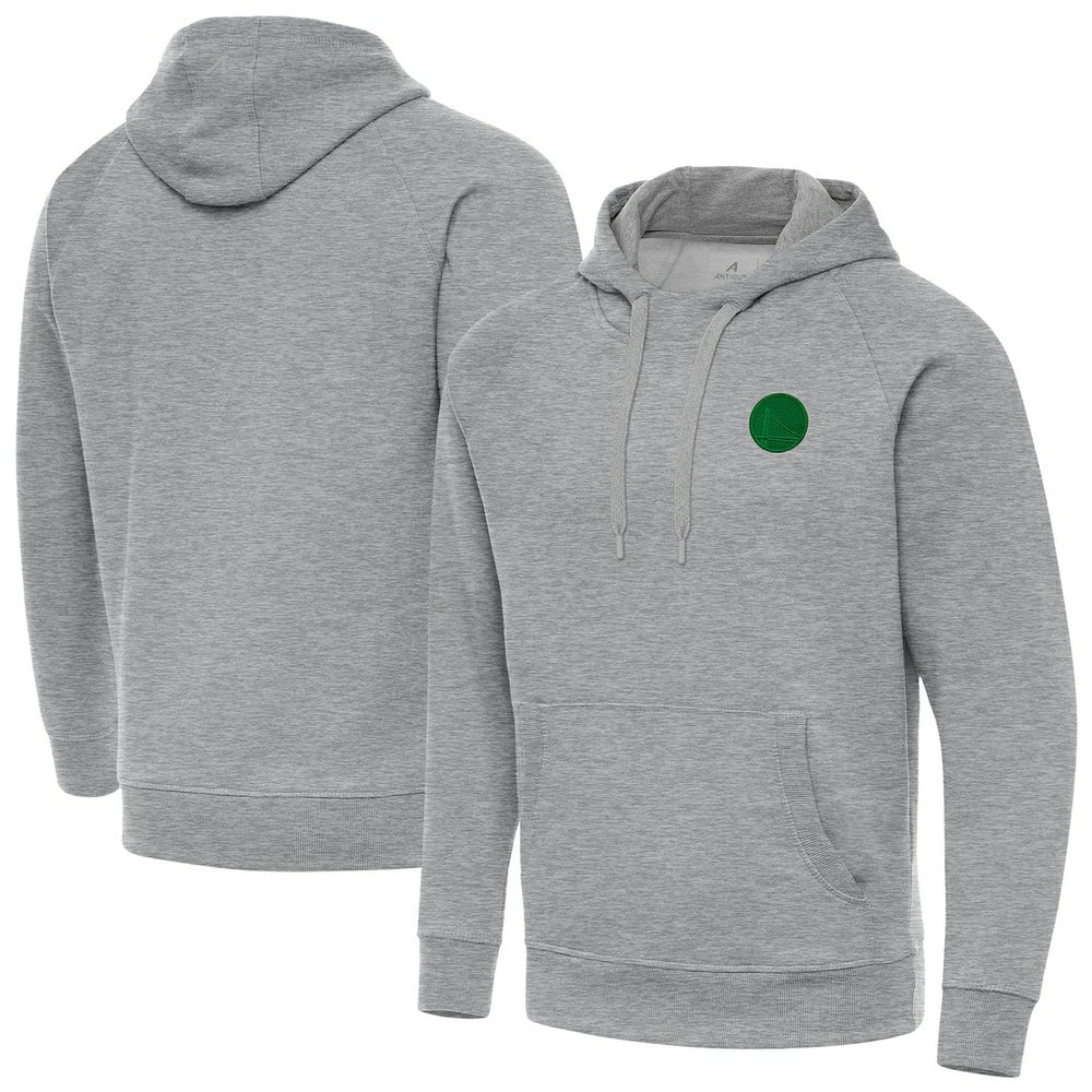 Heather Gray Golden State Warriors Antigua St. Patrick's Day Victory Raglan Pullover Hoodie sale | NBA