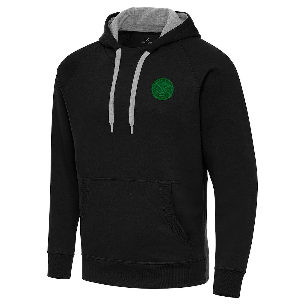 Black Denver Nuggets Antigua St. Patrick's Day Victory Raglan Pullover Hoodie sale | NBA