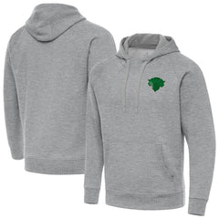 Heather Gray New York Knicks Antigua St. Patrick's Day Victory Raglan Pullover Hoodie | NBA