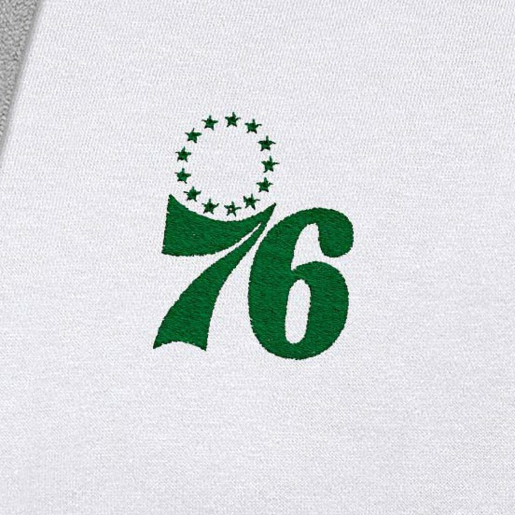 White Philadelphia 76ers Antigua St. Patrick's Day Victory Raglan Pullover Hoodie | NBA