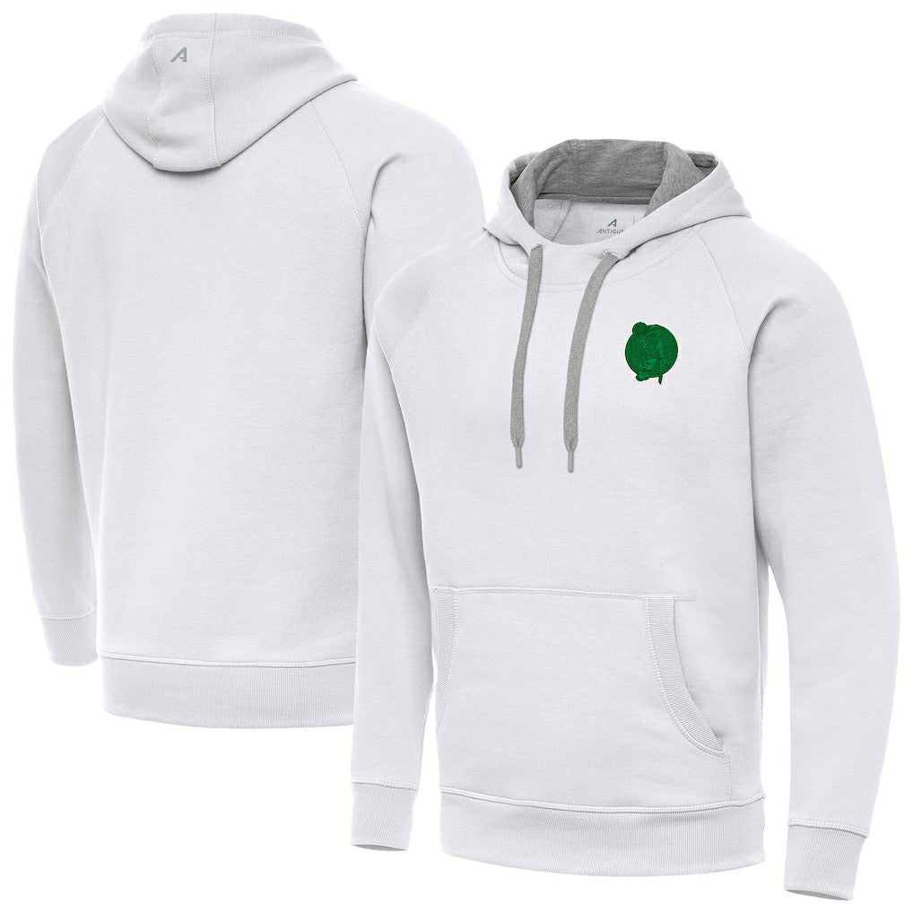 White Boston Celtics Antigua St. Patrick's Day Victory Raglan Pullover Hoodie | NBA