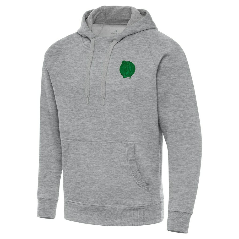 Heather Gray Boston Celtics Antigua St. Patrick's Day Victory Raglan Pullover Hoodie | NBA