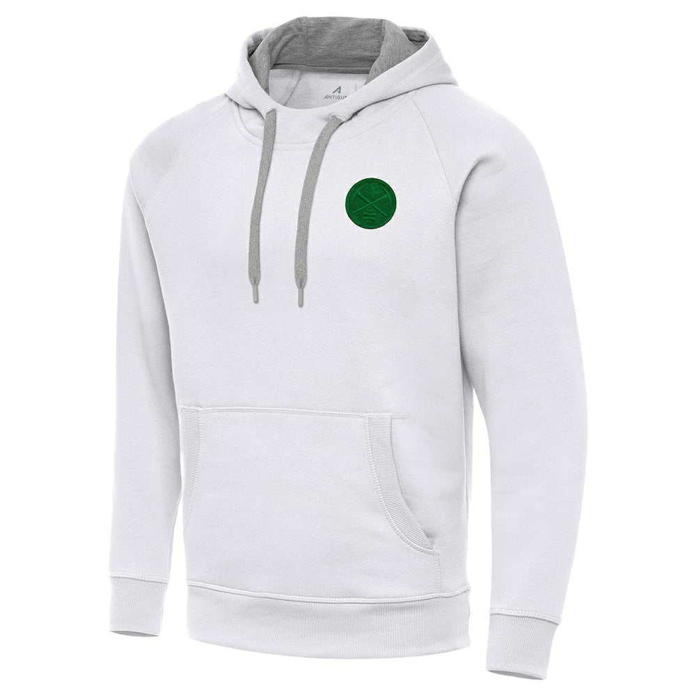 White Denver Nuggets Antigua St. Patrick's Day Victory Raglan Pullover Hoodie sale | NBA