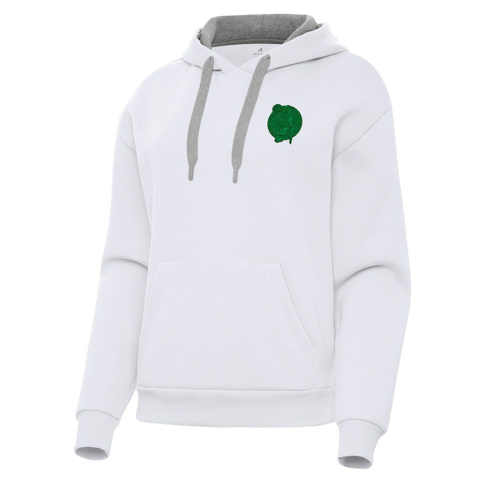 White Boston Celtics Antigua Women's St. Patrick's Day Victory Pullover Hoodie | NBA