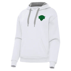 White New York Knicks Antigua Women's St. Patrick's Day Victory Pullover Hoodie | NBA