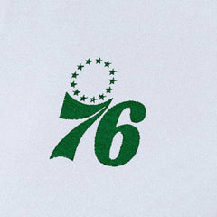 White Philadelphia 76ers Antigua Women's St. Patrick's Day Intent Quarter-Zip Top | NBA