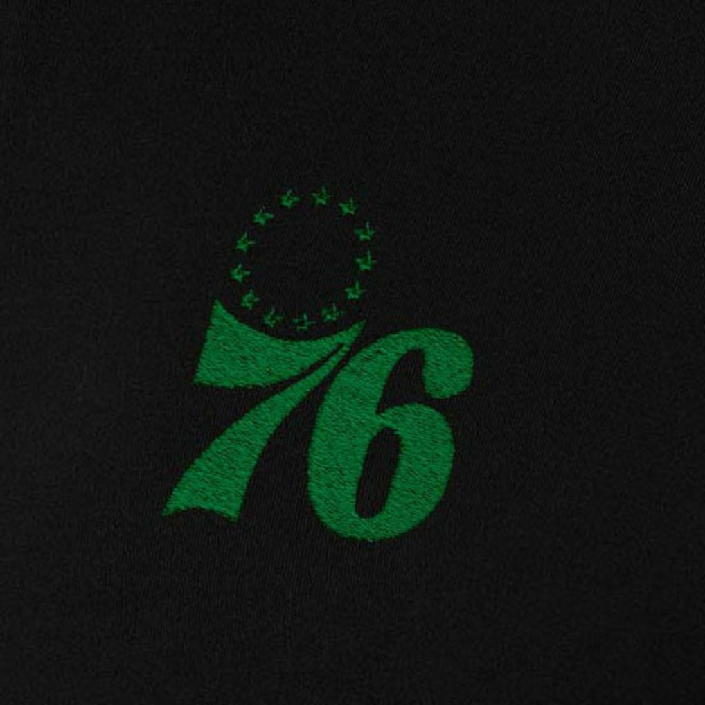 Black Philadelphia 76ers Antigua Women's St. Patrick's Day Intent Quarter-Zip Top | NBA