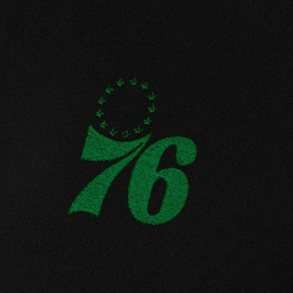 Black Philadelphia 76ers Antigua Women's St. Patrick's Day Intent Quarter-Zip Top | NBA