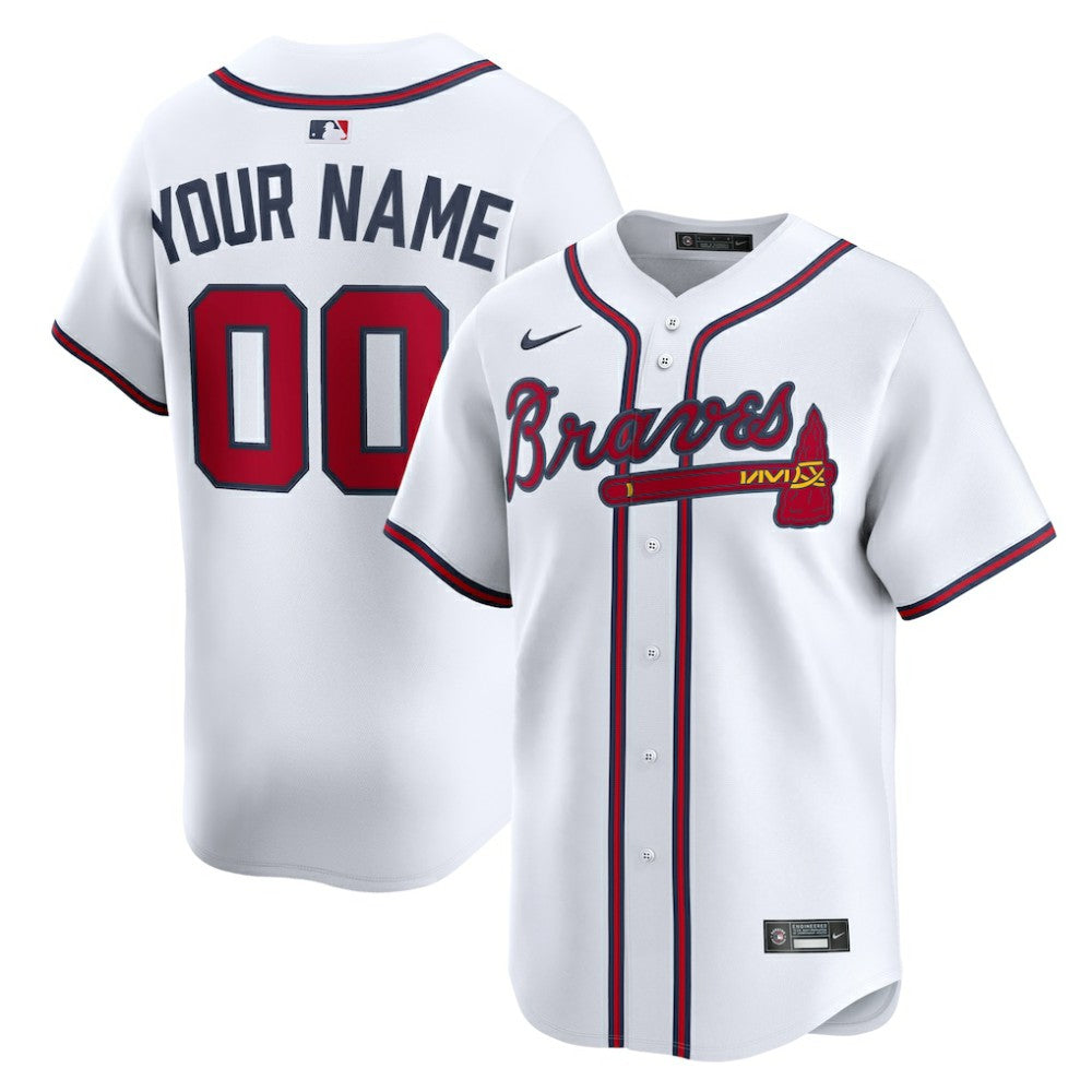 Atlanta Braves Nike Home Limited Custom Jersey - MLB Jerseys