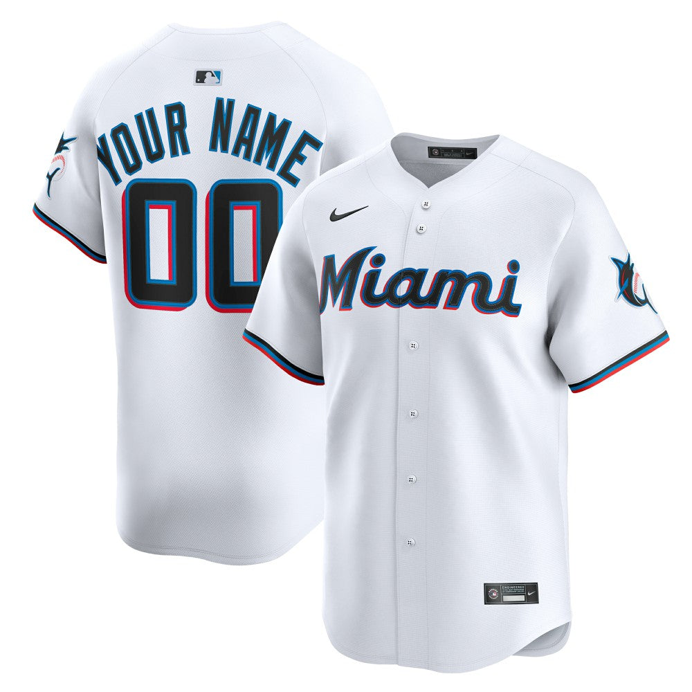 Miami Marlins Nike Home Limited Custom Jersey - MLB Jerseys