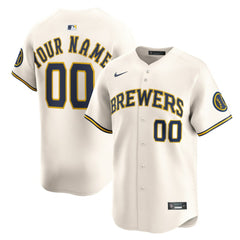 Milwaukee Brewers Nike Home Limited Custom Jersey - MLB Jerseys