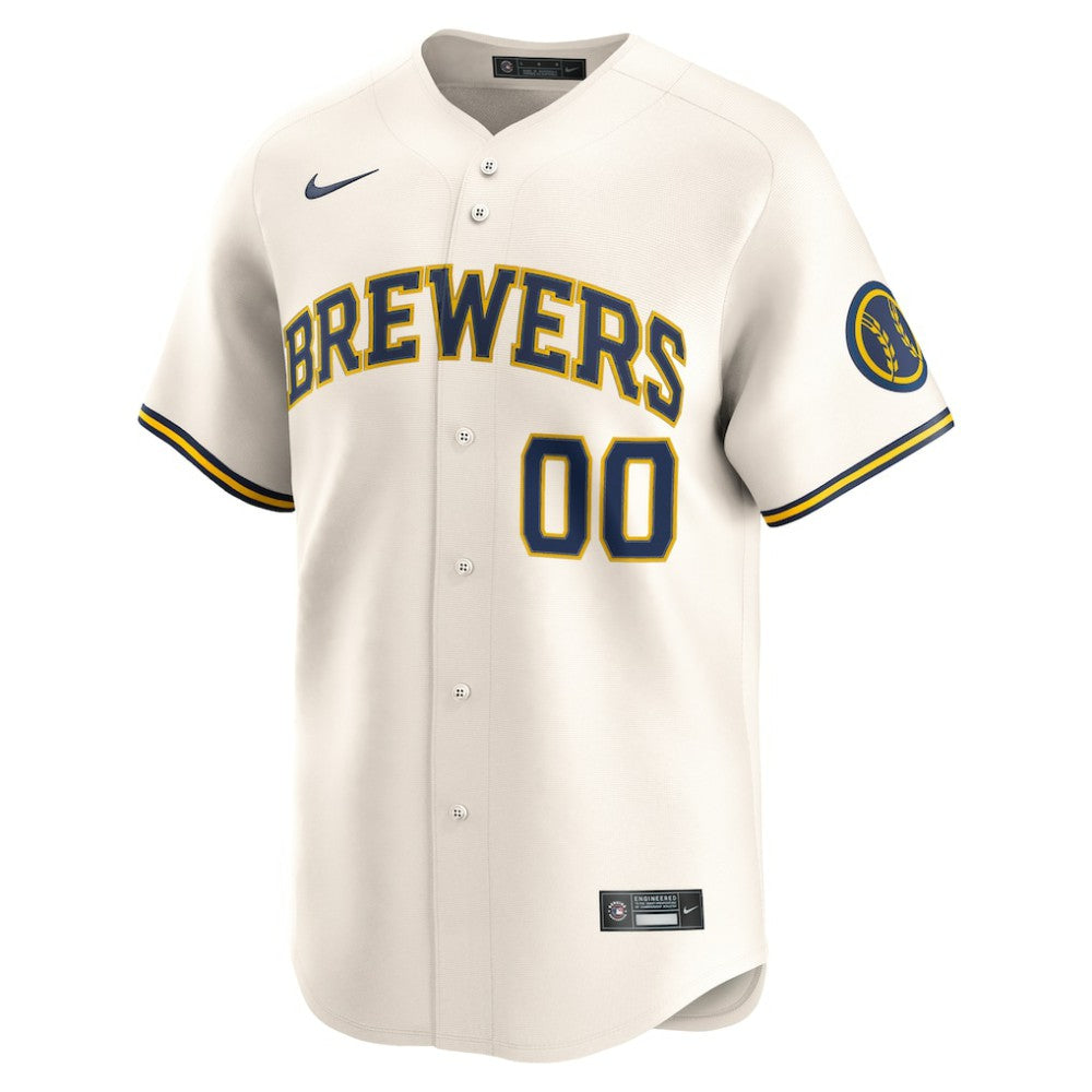 Milwaukee Brewers Nike Home Limited Custom Jersey - MLB Jerseys