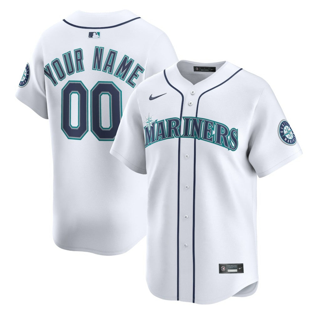 Seattle Mariners Nike Home Limited Custom Jersey - MLB Jerseys