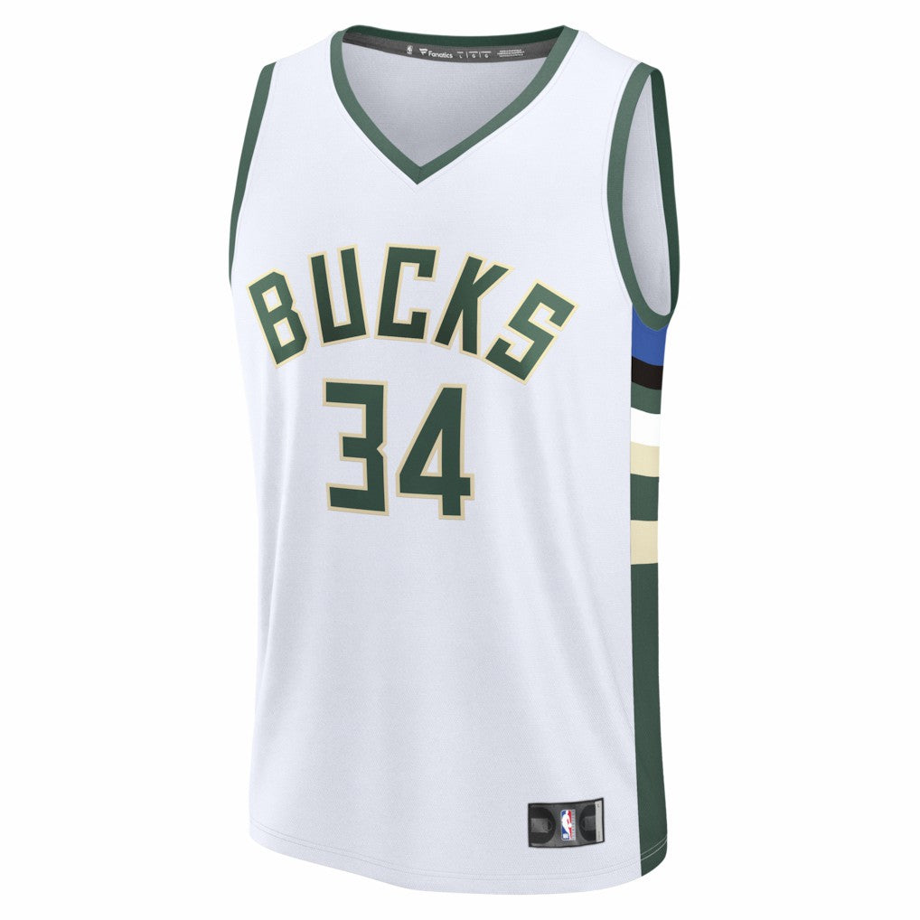 White Giannis Antetokounmpo Milwaukee Bucks Fast Break Replica Player Jersey | NBA