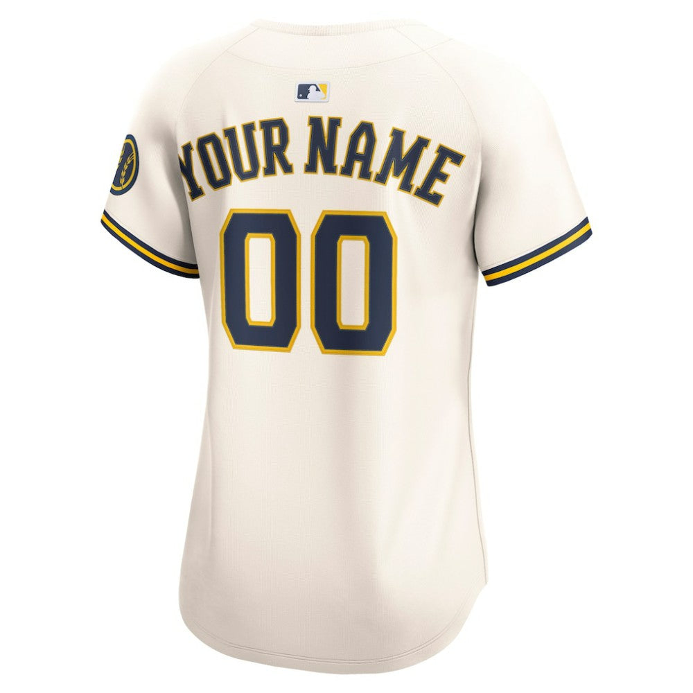 Milwaukee Brewers Nike Women's Home Limited Custom Jersey - MLB Jerseys