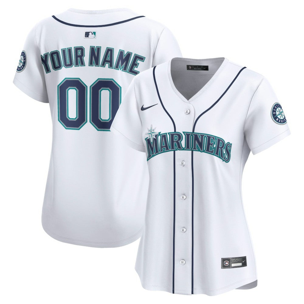 Seattle Mariners Nike Women's Home Limited Custom Jersey - MLB Jerseys
