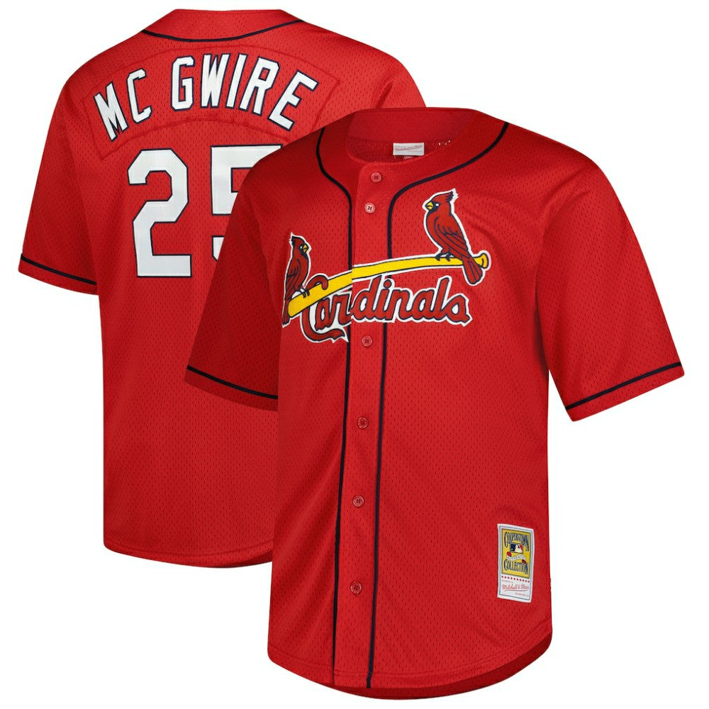 Mark McGwire St. Louis Cardinals Mitchell & Ness Big & Tall Cooperstown Mesh Batting Practice Jersey - MLB Jerseys