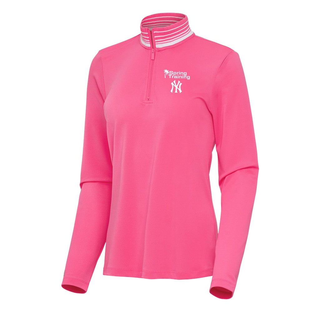 New York Yankees Antigua Women's Spring Training Palmetto Quarter-Zip Top - MLB Tops