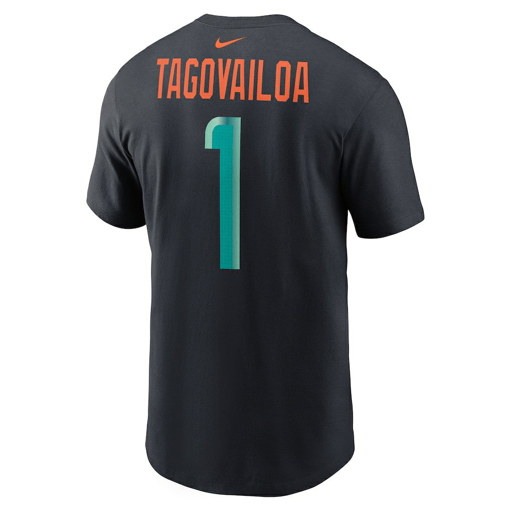 Miami Dolphins Tua Tagovailoa  2025 Rivalries Collection Player Name & Number T-Shirt | NFL Discount