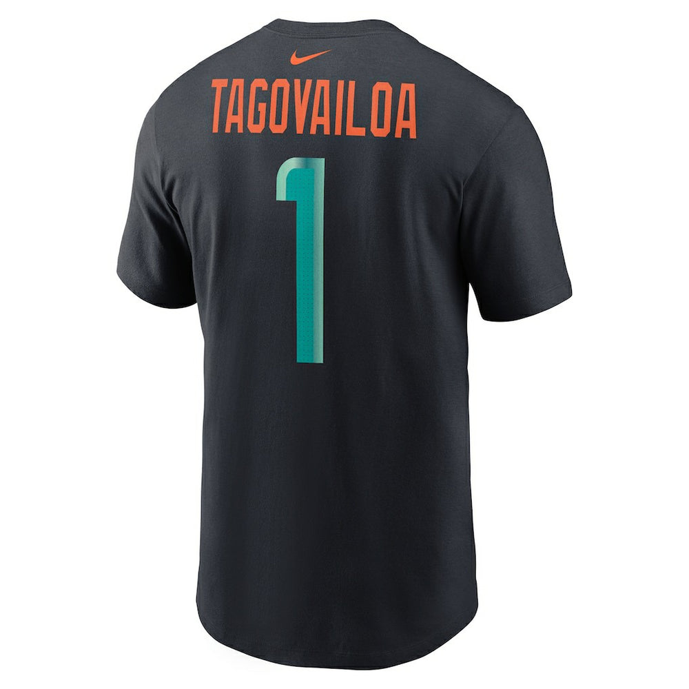 Miami Dolphins Tua Tagovailoa  2025 Rivalries Collection Player Name & Number T-Shirt | NFL Discount
