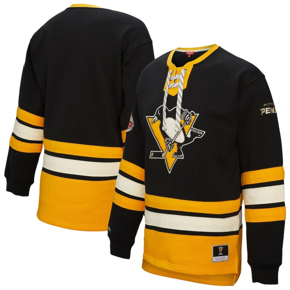 Pittsburgh Penguins Mitchell & Ness Women's Heritage Lace-Up Pullover Sweatshirt -  NHL Sweatshirts