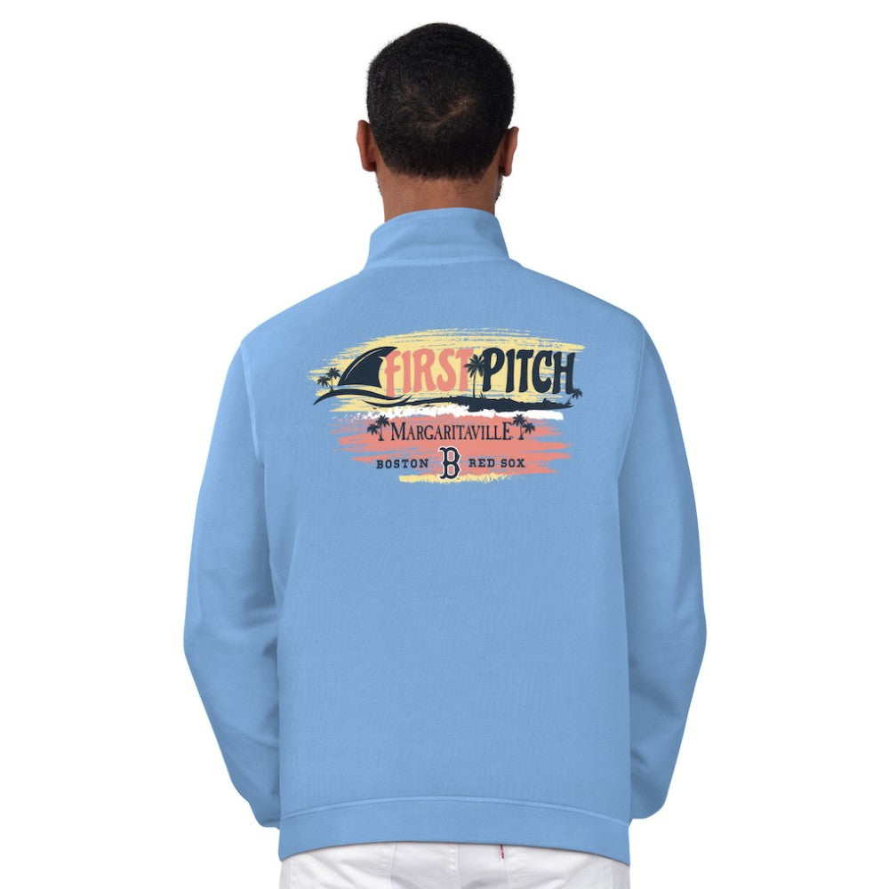Boston Red Sox Margaritaville First Pitch Quarter-Zip Pullover Top - MLB Pullover