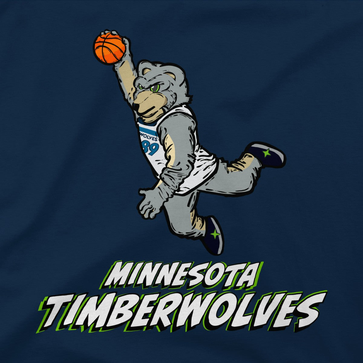 Navy Minnesota Timberwolves Stadium Essentials Youth Mascot Air T-Shirt | NBA