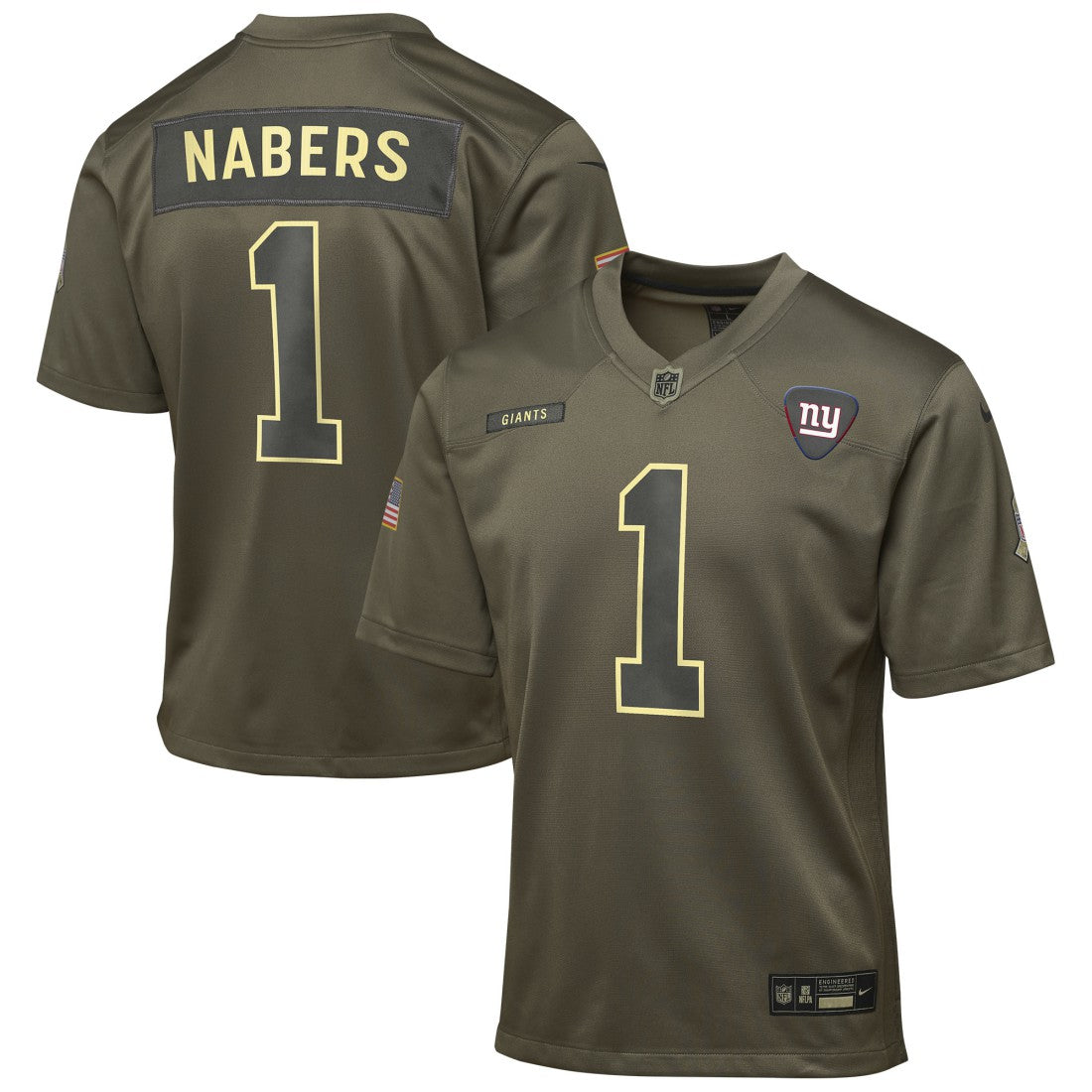 New York Giants Malik Nabers  Youth 2025 Salute to Service Game Jersey | NFL On sale