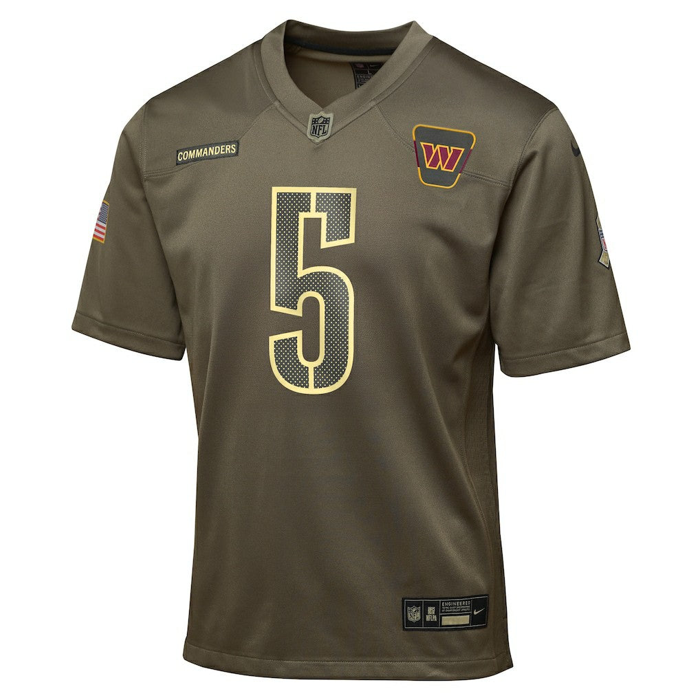 Washington Commanders Jayden Daniels  Youth 2025 Salute to Service Game Jersey | NFL Discount