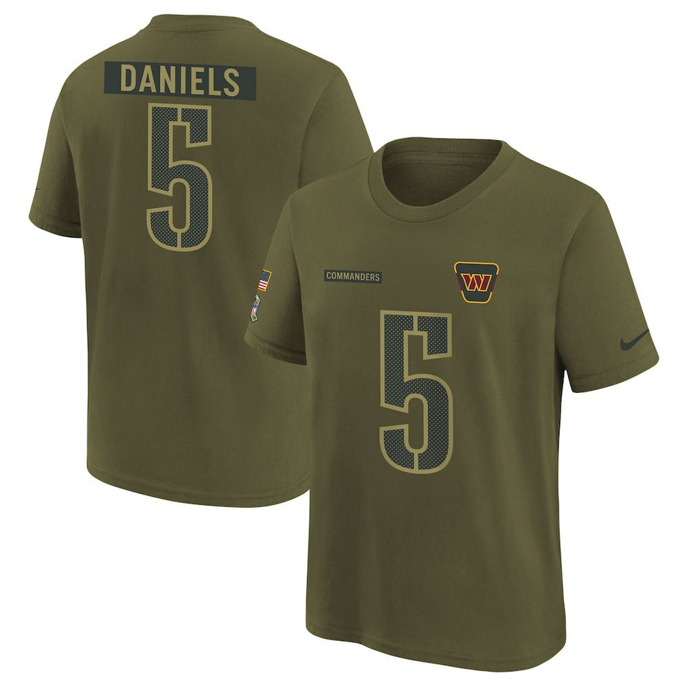 Washington Commanders Jayden Daniels  Youth 2025 Salute to Service Name & Number T-Shirt | NFL On sale