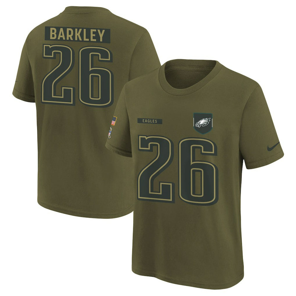 Philadelphia Eagles Saquon Barkley  Youth 2025 Salute to Service Name & Number T-Shirt | NFL Near me