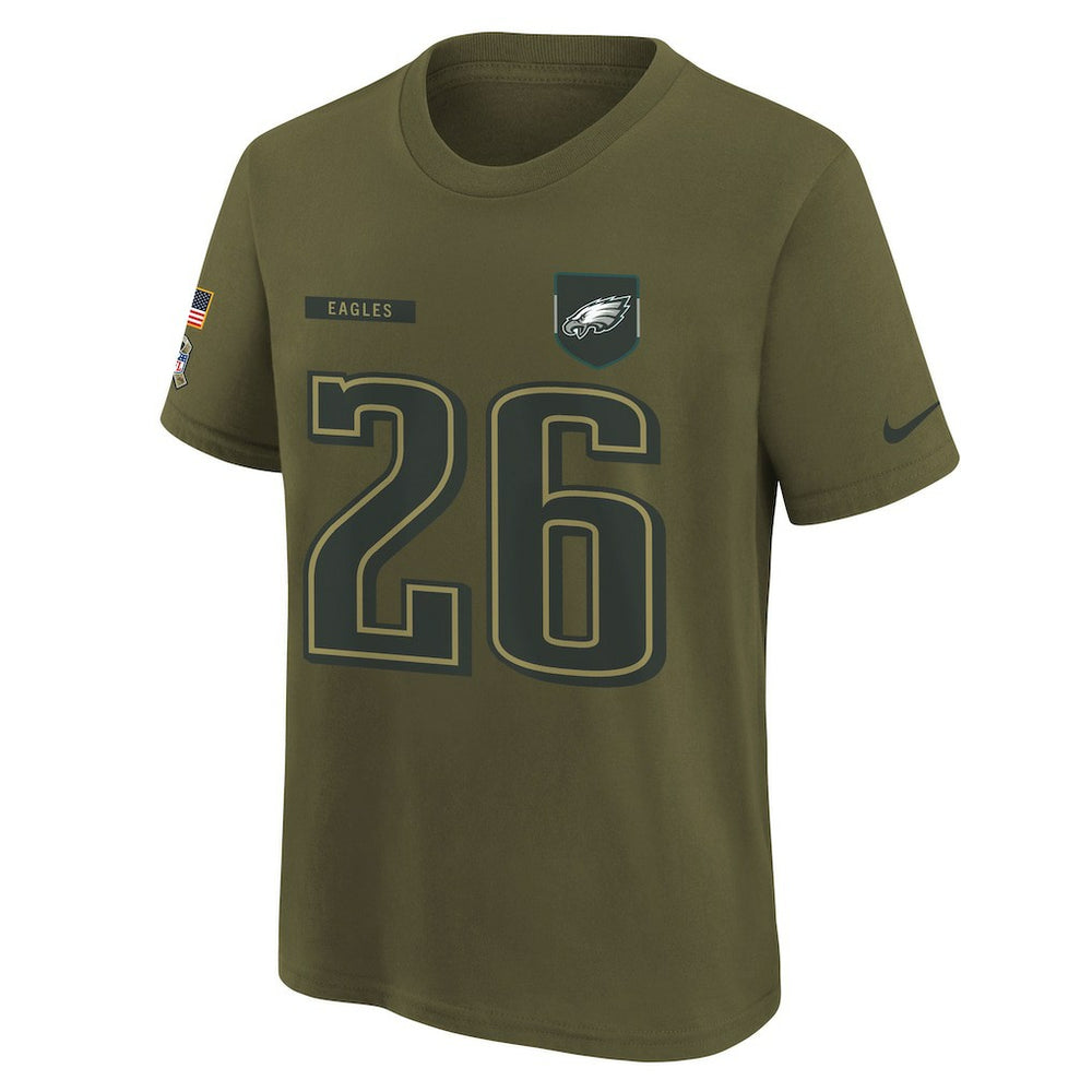 Philadelphia Eagles Saquon Barkley  Youth 2025 Salute to Service Name & Number T-Shirt | NFL Near me