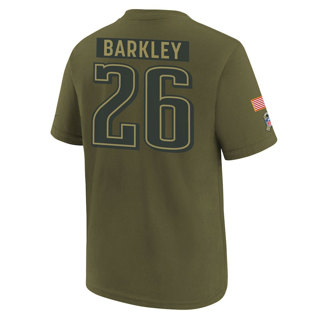 Philadelphia Eagles Saquon Barkley  Youth 2025 Salute to Service Name & Number T-Shirt | NFL Near me