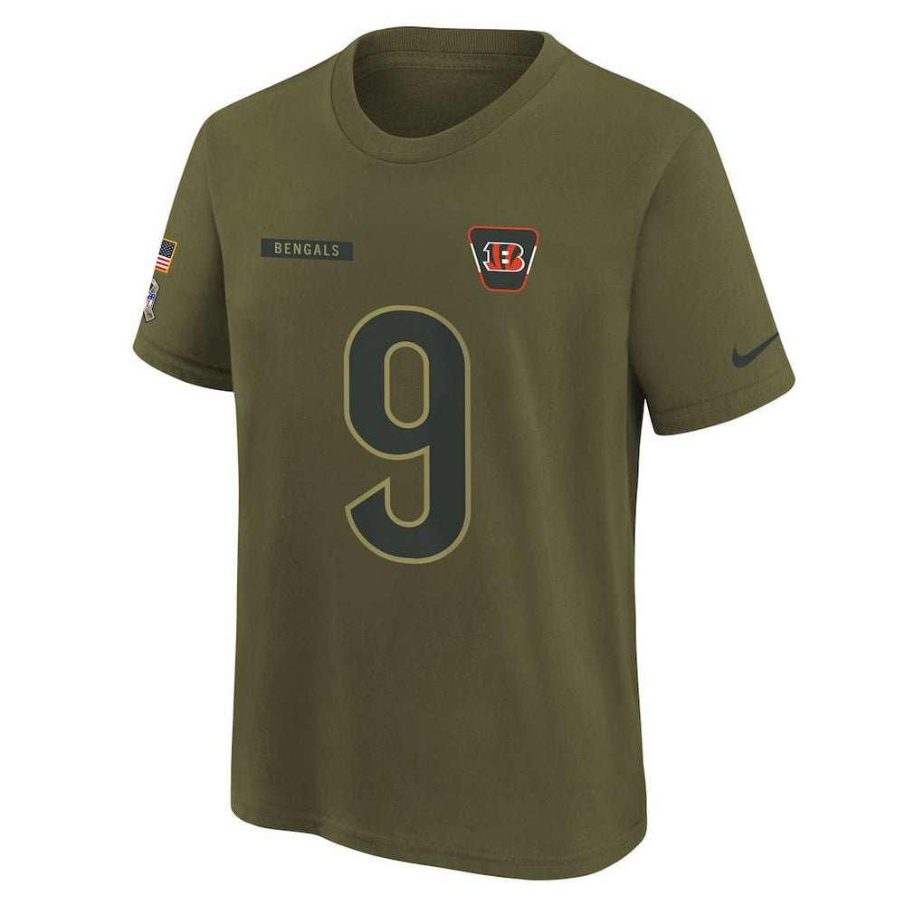 Cincinnati Bengals Joe Burrow  Youth 2025 Salute to Service Name & Number T-Shirt | NFL On sale
