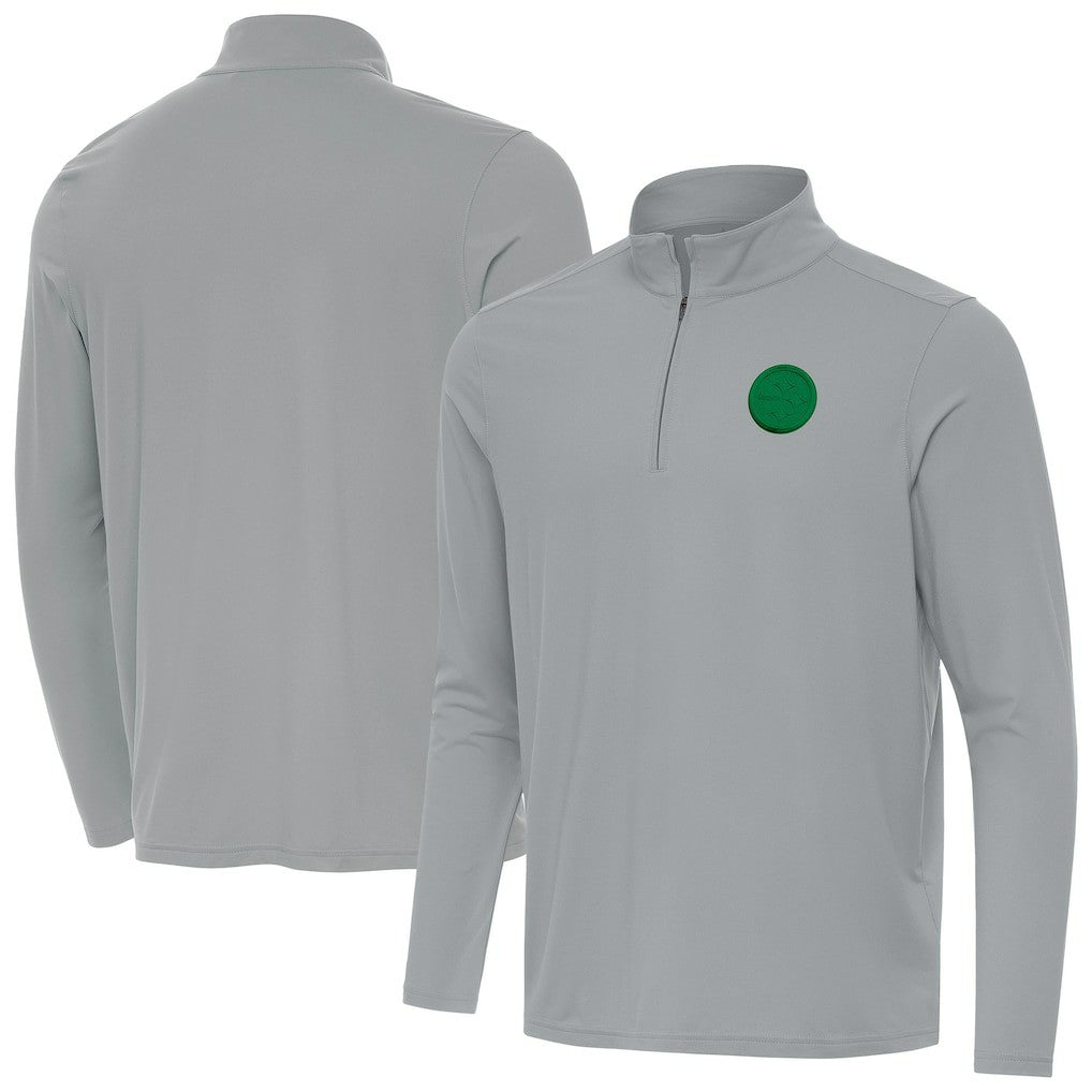 Pittsburgh Steelers Antigua St Patrick Day Intent Quarter-Zip Pullover Top | NFL Hot