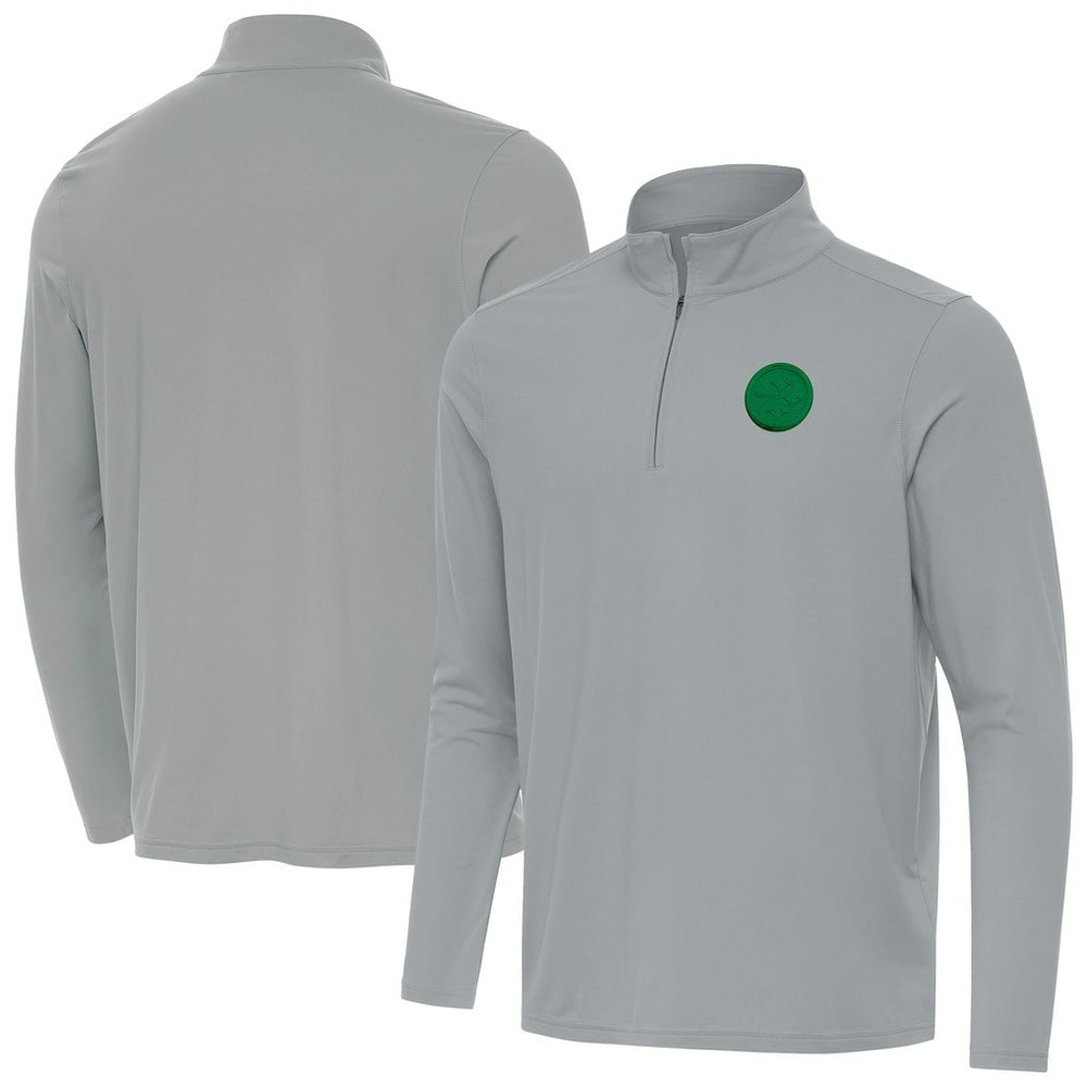 Pittsburgh Steelers Antigua St Patrick Day Intent Quarter-Zip Pullover Top | NFL Hot