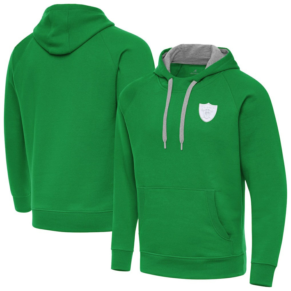 Las Vegas Raiders Antigua St. Patrick's Day Victory Pullover Hoodie | NFL On sale