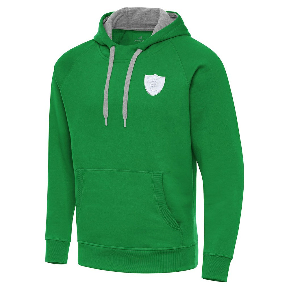 Las Vegas Raiders Antigua St. Patrick's Day Victory Pullover Hoodie | NFL On sale