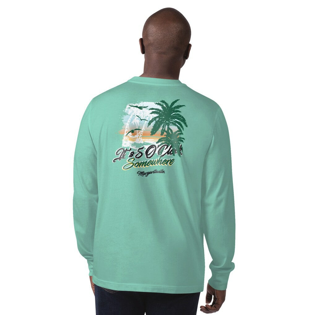 New York Jets Margaritaville It's Five O'Clock Somewhere Long Sleeve T-Shirt | NFL Hot
