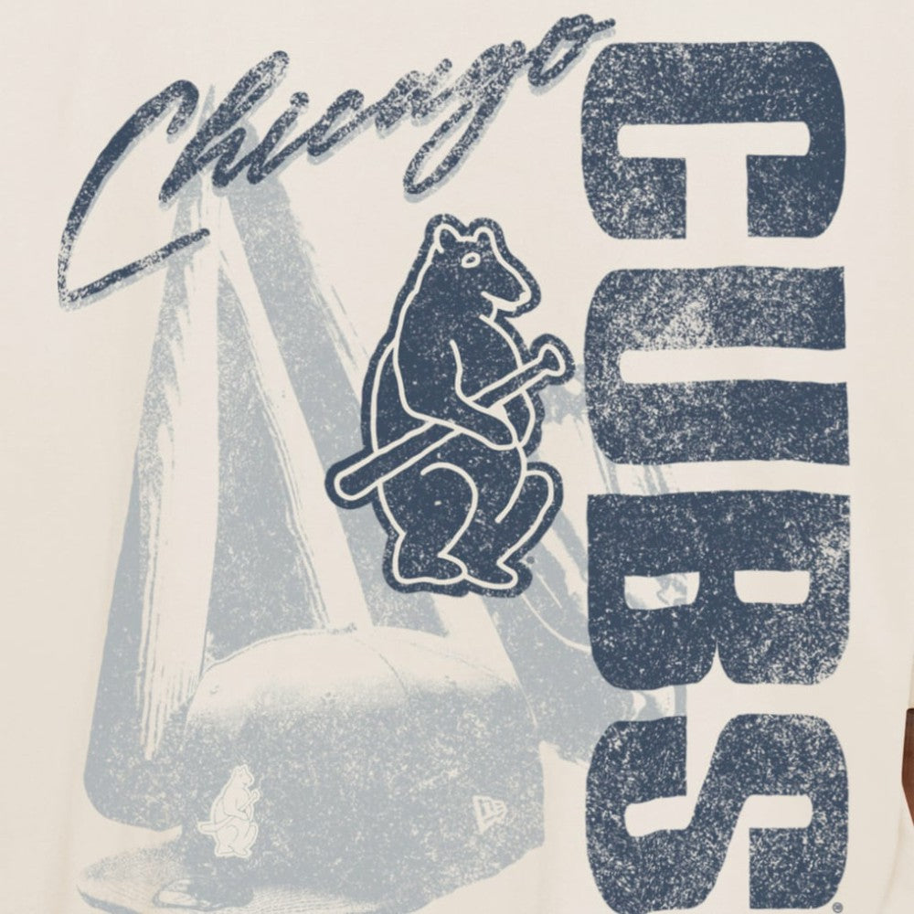 Chicago Cubs New Era Cooperstown Collection Oversized Throwback Distressed T-Shirt - MLB T-shirts