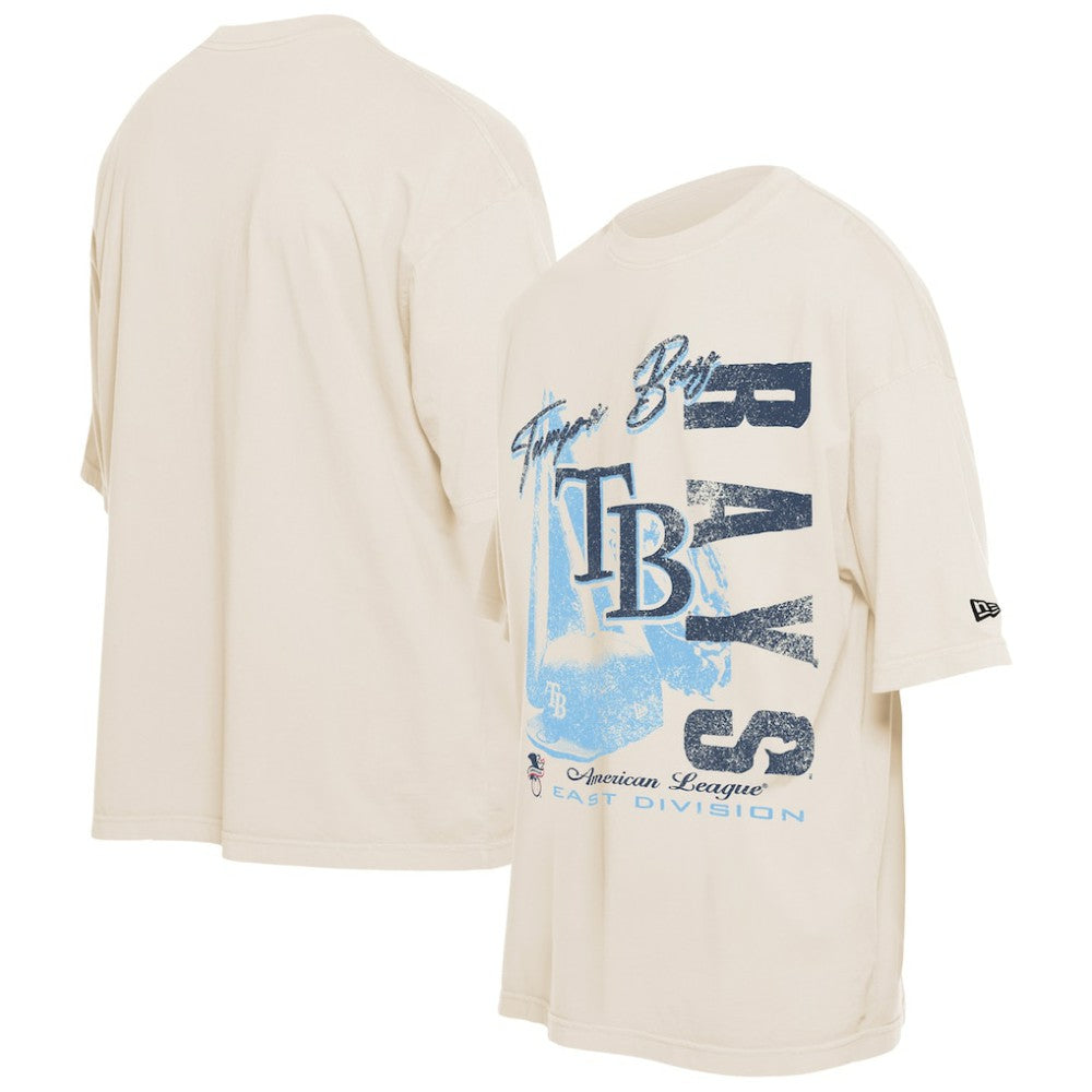 Tampa Bay Rays New Era Cooperstown Collection Oversized Throwback Distressed T-Shirt - MLB T-shirts