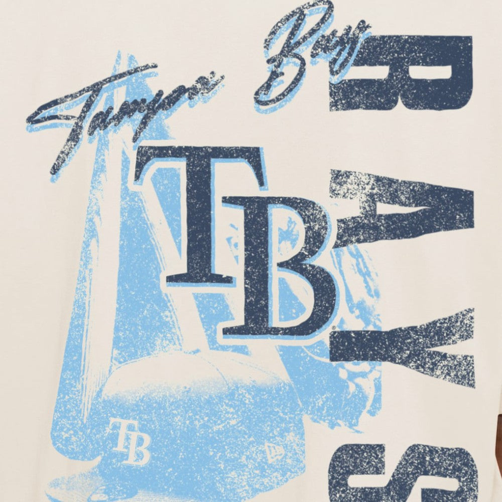 Tampa Bay Rays New Era Cooperstown Collection Oversized Throwback Distressed T-Shirt - MLB T-shirts